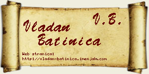 Vladan Batinica vizit kartica
